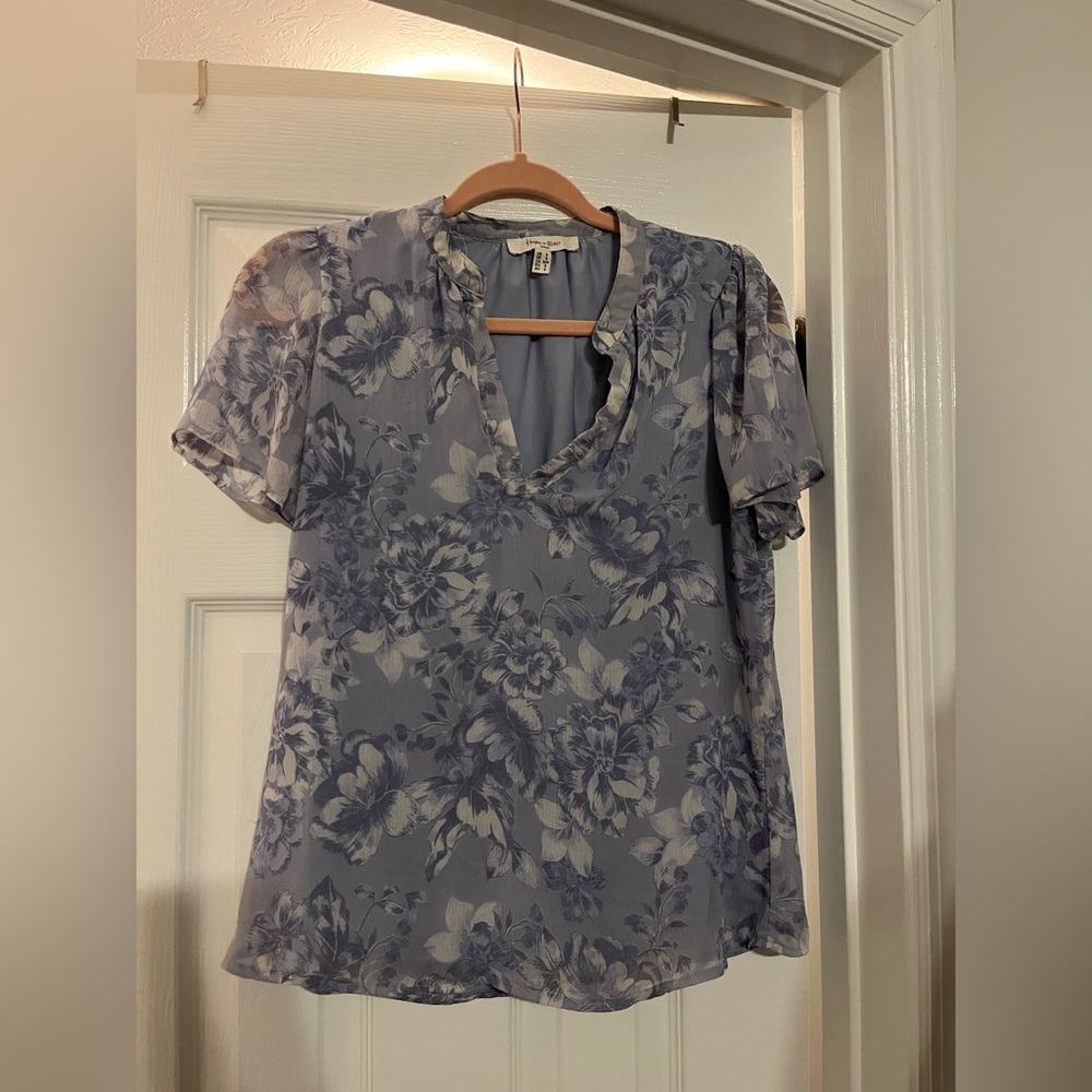 Floral Blue Women's Top